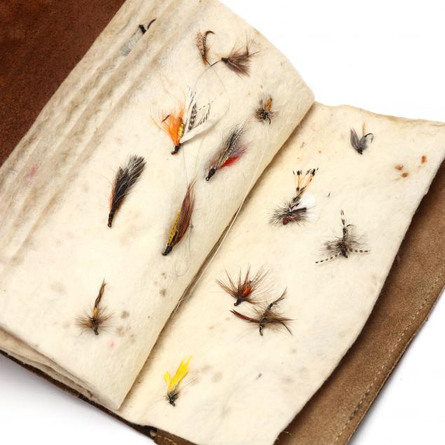 vintage-tooled-leather-fly-case-with-hand-tied-trout-flies