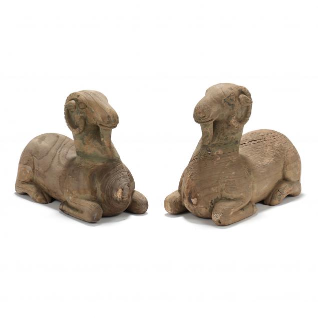 pair-of-carved-wood-recumbent-rams