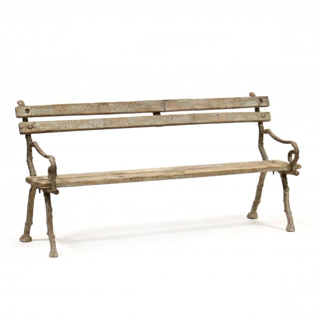 vintage-i-faux-bois-i-iron-and-wood-park-bench