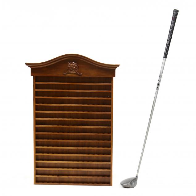 oversize-callaway-driver-and-walnut-golf-ball-display-cabinet