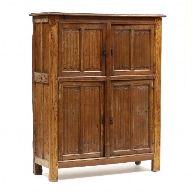 english-jacobean-oak-linen-fold-cupboard