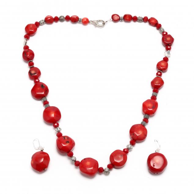 coral-bead-necklace-and-earrings