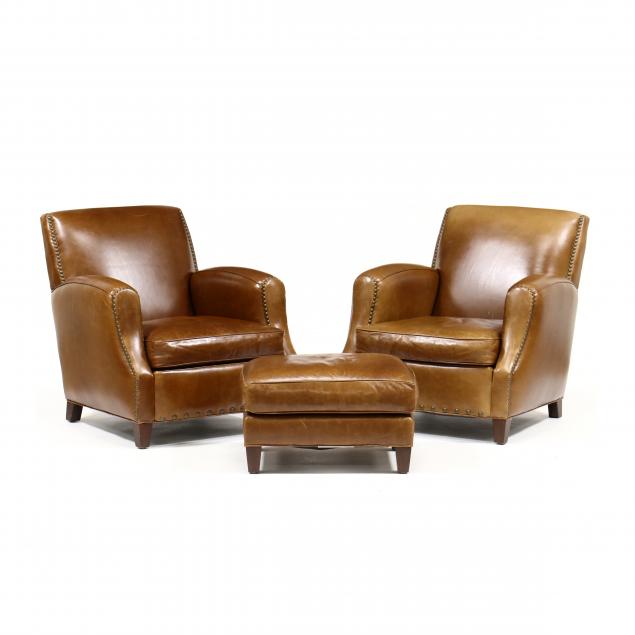 crate-barrel-pair-of-leather-club-chairs-and-ottoman