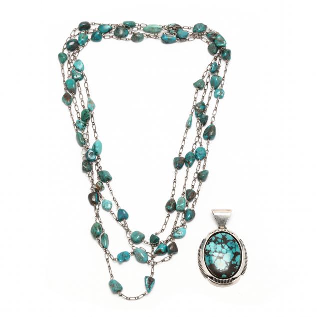 silver-and-turquoise-necklace-and-a-turquoise-pendant