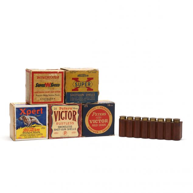 vintage-16-gauge-shotgun-shells-in-original-boxes-and-belt-clip