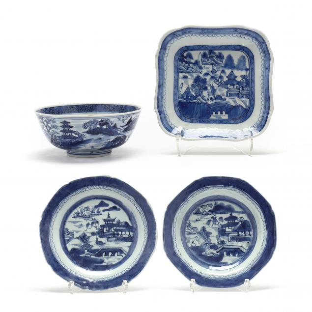 a-group-of-chinese-export-blue-canton-porcelain