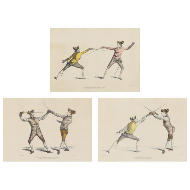 three-antique-french-fencing-prints