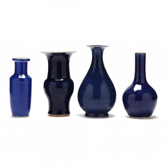 four-chinese-monochrome-blue-vases