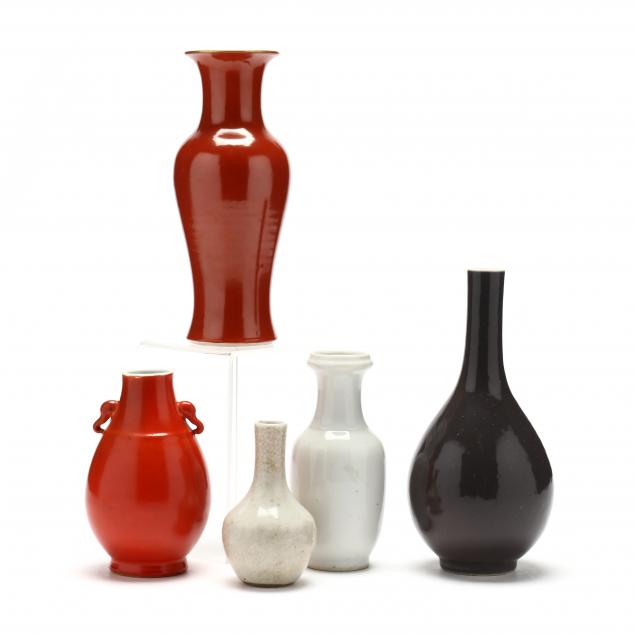 five-chinese-monochrome-porcelain-vases