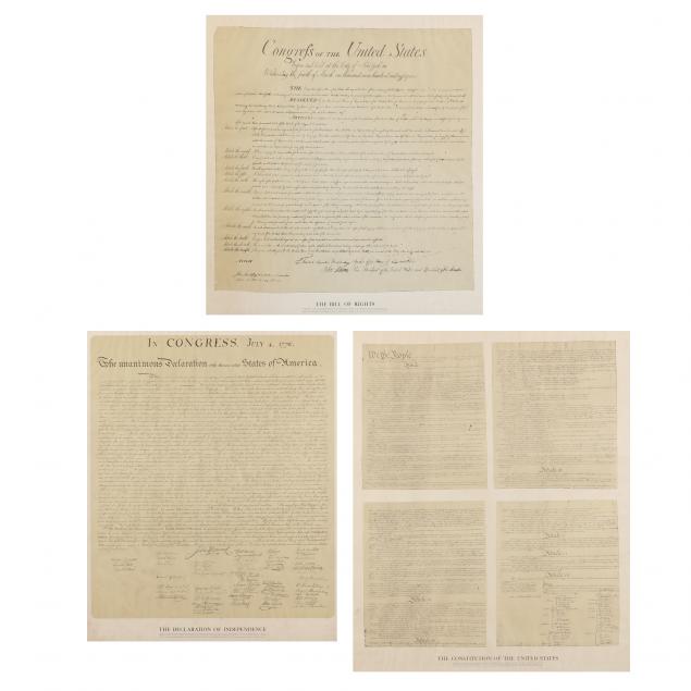 three-framed-lithographs-reproducing-america-s-most-revered-documents