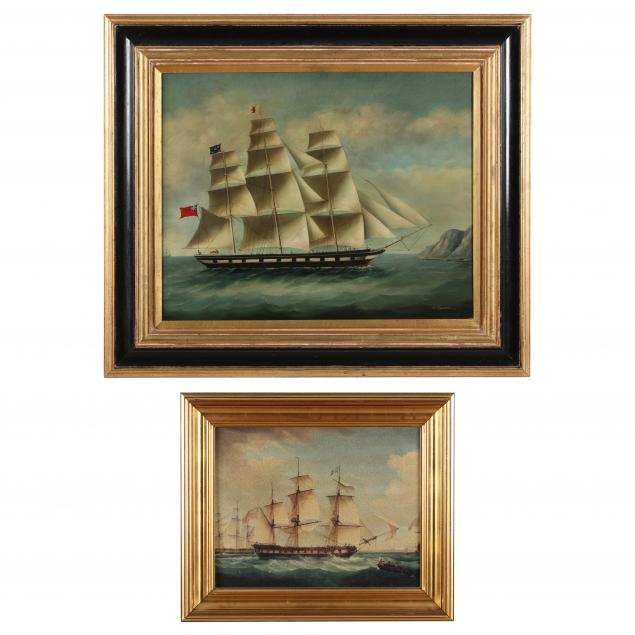 two-framed-nautical-scenes-picturing-british-merchant-ships