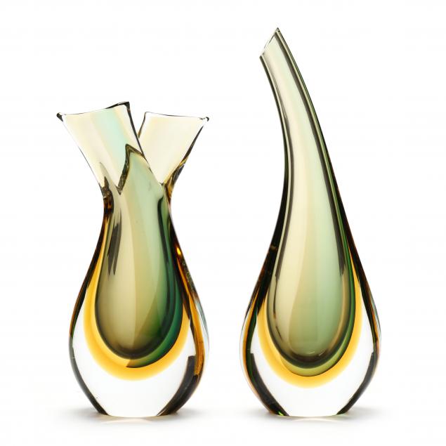 two-murano-modern-glass-vases