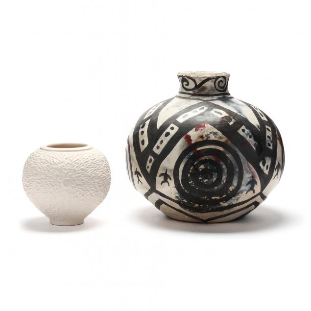 two-contemporary-pottery-vases