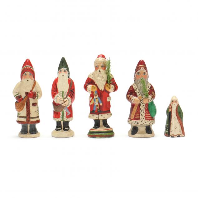 five-small-vaillancourt-santa-figures-boxed