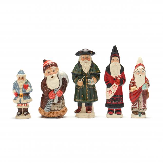 five-vaillancourt-standing-santa-figures
