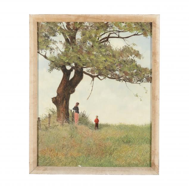 a-vintage-painting-of-a-mother-child-in-a-landscape