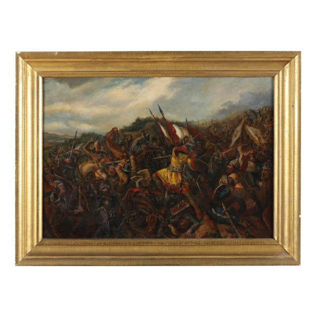 an-antique-continental-school-battle-scene-painting