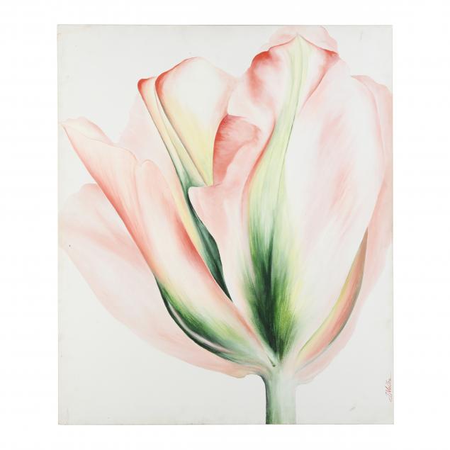 a-contemporary-painting-of-a-soft-pink-tulip-signed-j-melton