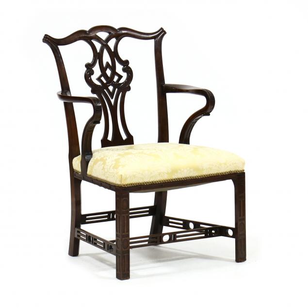 chinese-chippendale-style-mahogany-armchair