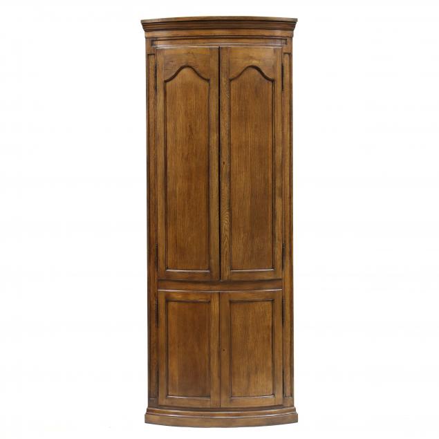 english-style-bow-front-oak-corner-cupboard