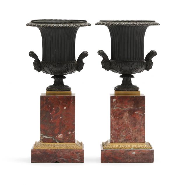 pair-of-neoclassical-figural-bronze-and-marble-campagna-urns