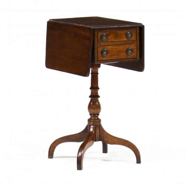 georgian-mahogany-two-drawer-drop-leaf-side-table