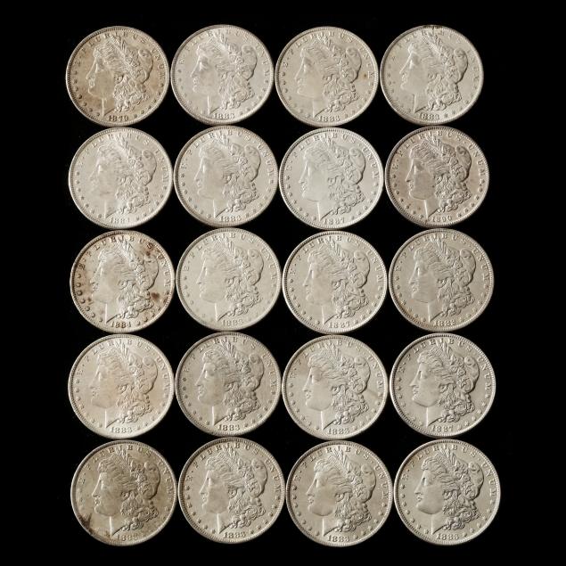 roll-of-twenty-20-uncirculated-morgan-silver-dollars