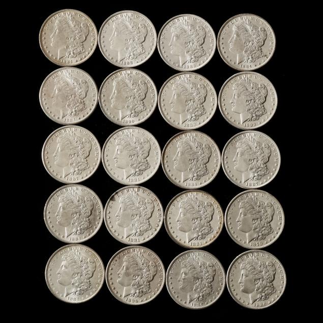 roll-of-twenty-20-uncirculated-morgan-silver-dollars