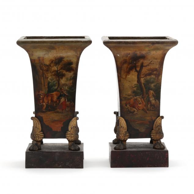 pair-of-antique-french-scenic-painted-toleware-planters
