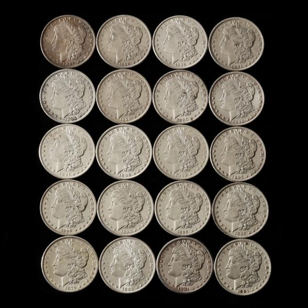 roll-of-twenty-20-morgan-silver-dollars-au-to-uncirculated