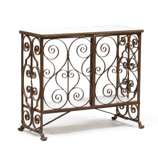 vintage-wrought-iron-and-marble-diminutive-cabinet