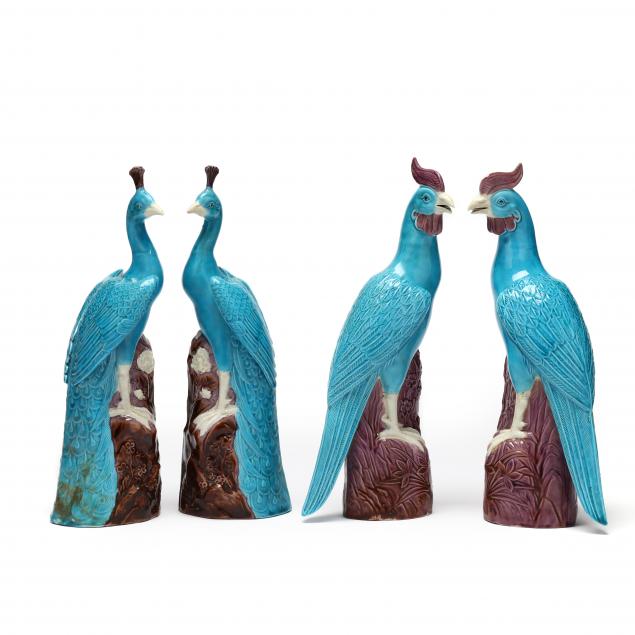 a-group-of-four-chinese-style-turquoise-glazed-birds