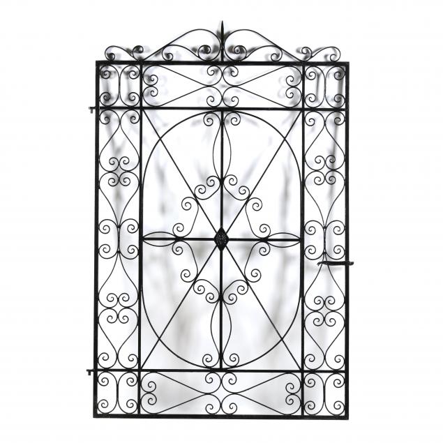 a-large-vintage-wrought-iron-estate-gate