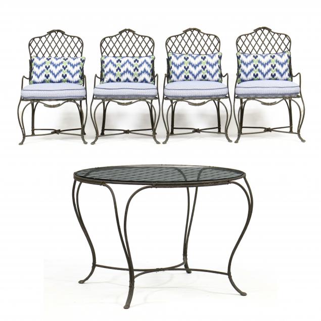 gregorius-pineo-faux-bois-cast-iron-table-and-four-chairs
