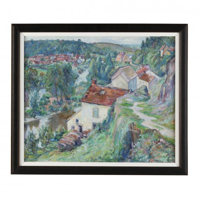 french-school-early-20th-century-verdant-village-scene