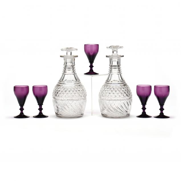 pair-of-anglo-irish-cut-glass-decanters-and-five-cordials