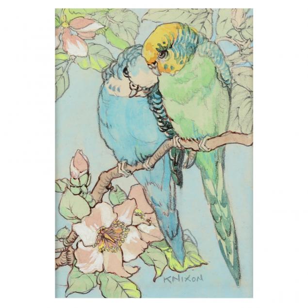 kathleen-irene-nixon-british-1895-1988-i-two-budgies-i