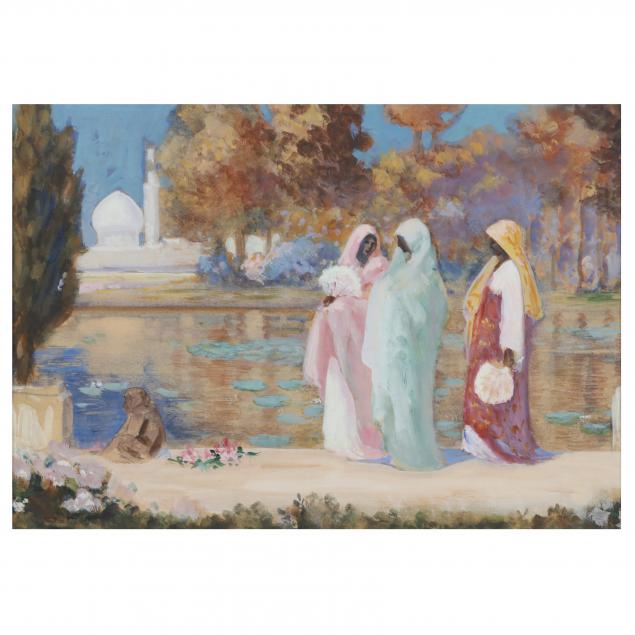 attributed-frederick-william-gibson-british-1889-1971-women-at-the-temple-well