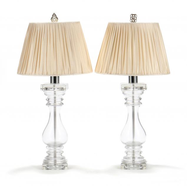 chapman-pair-of-vintage-glass-column-table-lamps