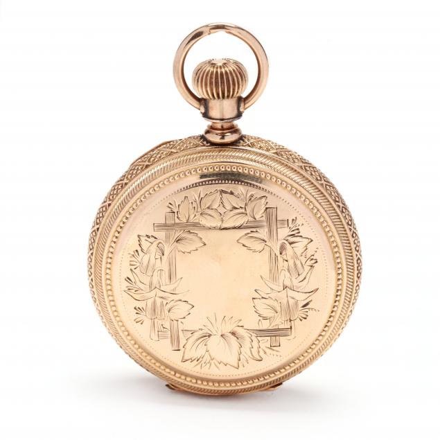 antique-gold-hunter-case-pocket-watch-illinois-watch-co