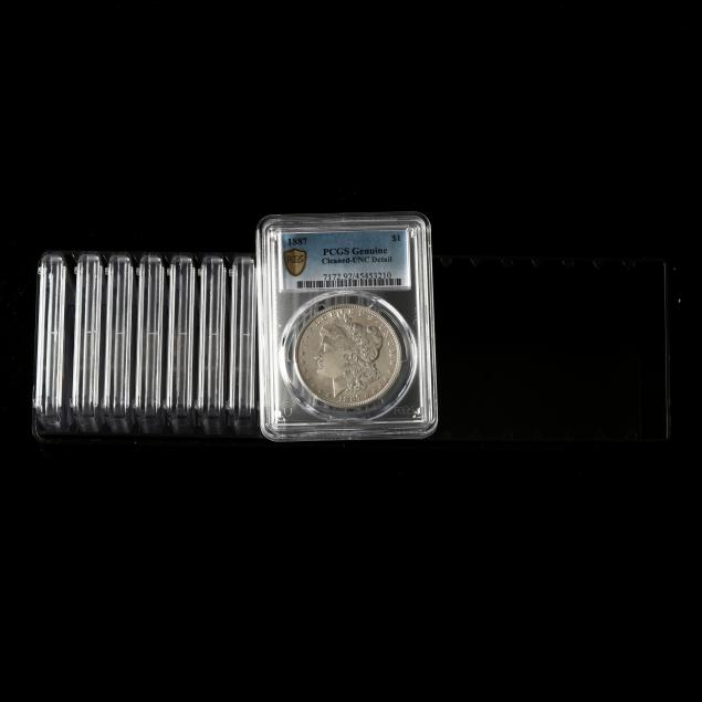 twelve-12-pcgs-graded-morgan-silver-dollars