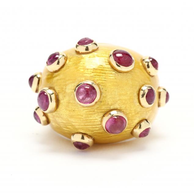 gold-enamel-and-ruby-dome-ring
