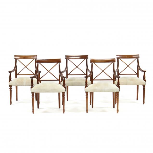 five-sheraton-style-mahogany-armchairs
