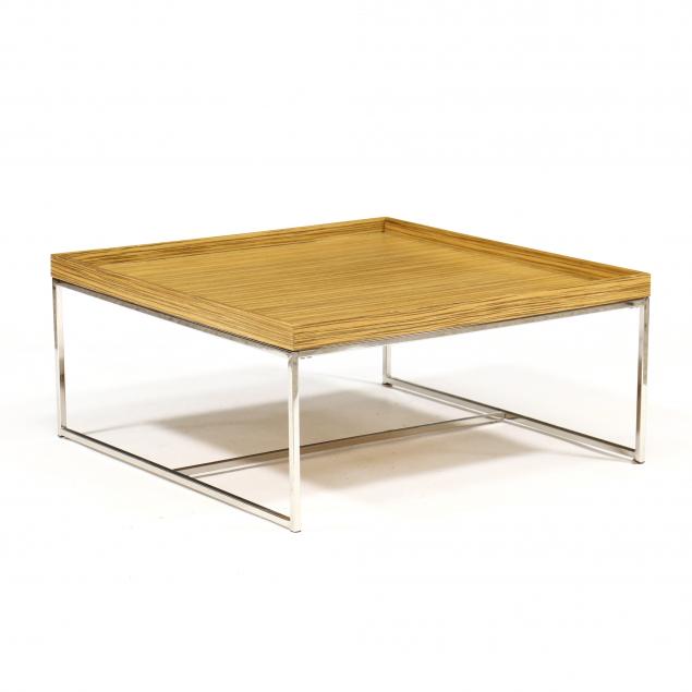 exotic-wood-and-steel-low-cocktail-table