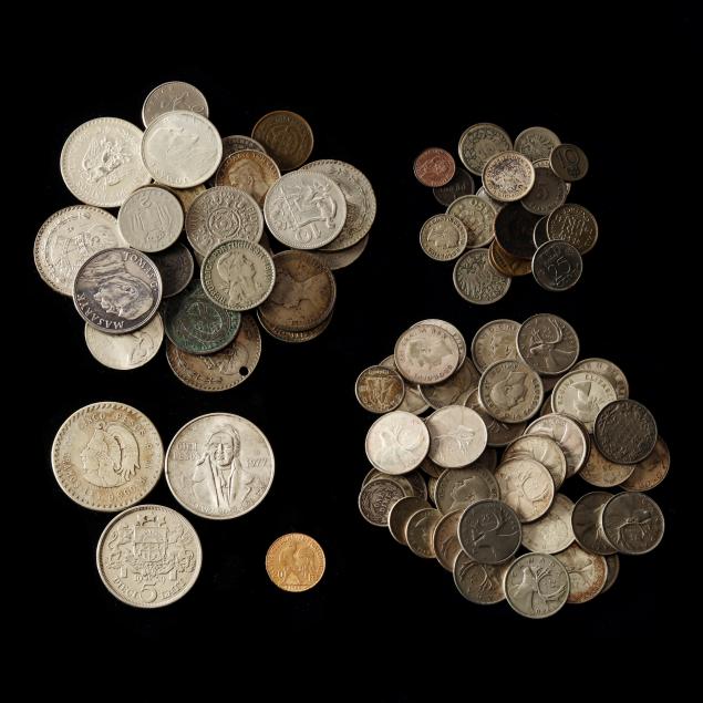 world-coin-grouping-with-a-gold-coin-and-silver