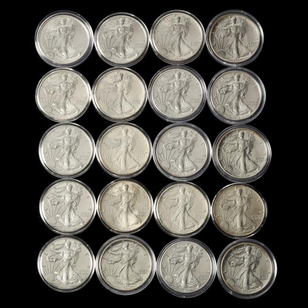 twenty-20-bu-american-one-ounce-silver-eagles