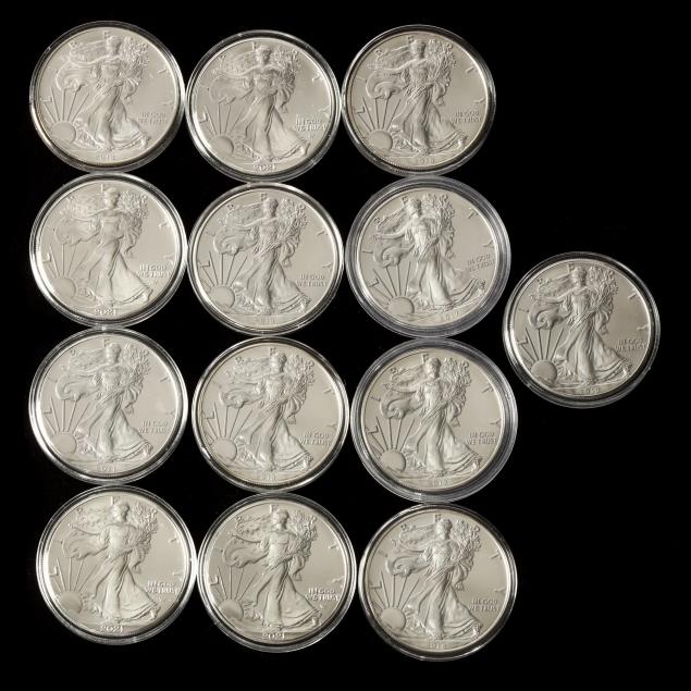 thirteen-13-american-eagle-one-ounce-silver-bullion-coins