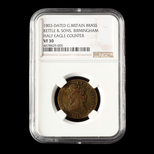 1803-dated-5-brass-half-eagle-gaming-token-ngc-vf30