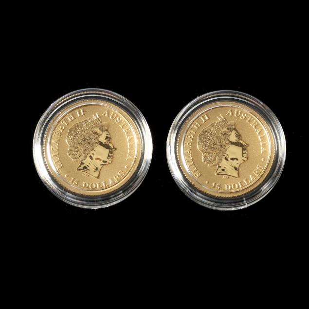 Australia, Two Reverse Proof 2016 Gold 15 Coins (Lot 1012 Collector Coins, Bullion Coins