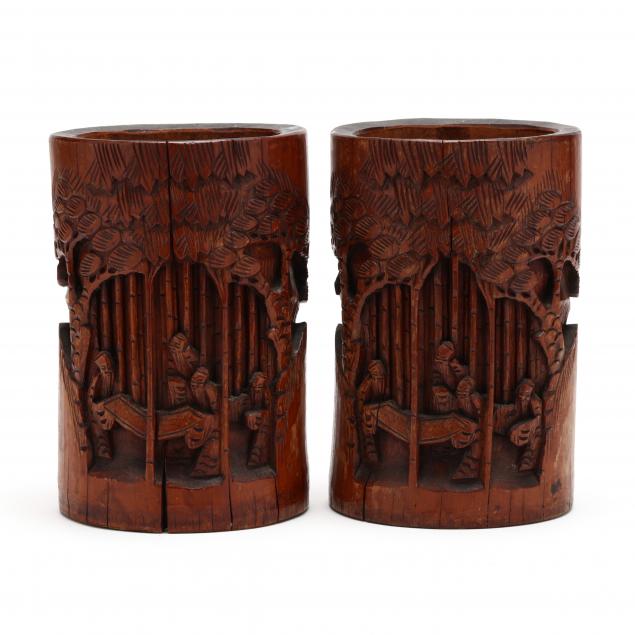 a-pair-of-chinese-carved-wooden-brush-pots